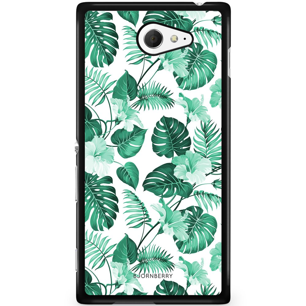 Sony Xperia M2 Aqua Case - Turquoise Flowers