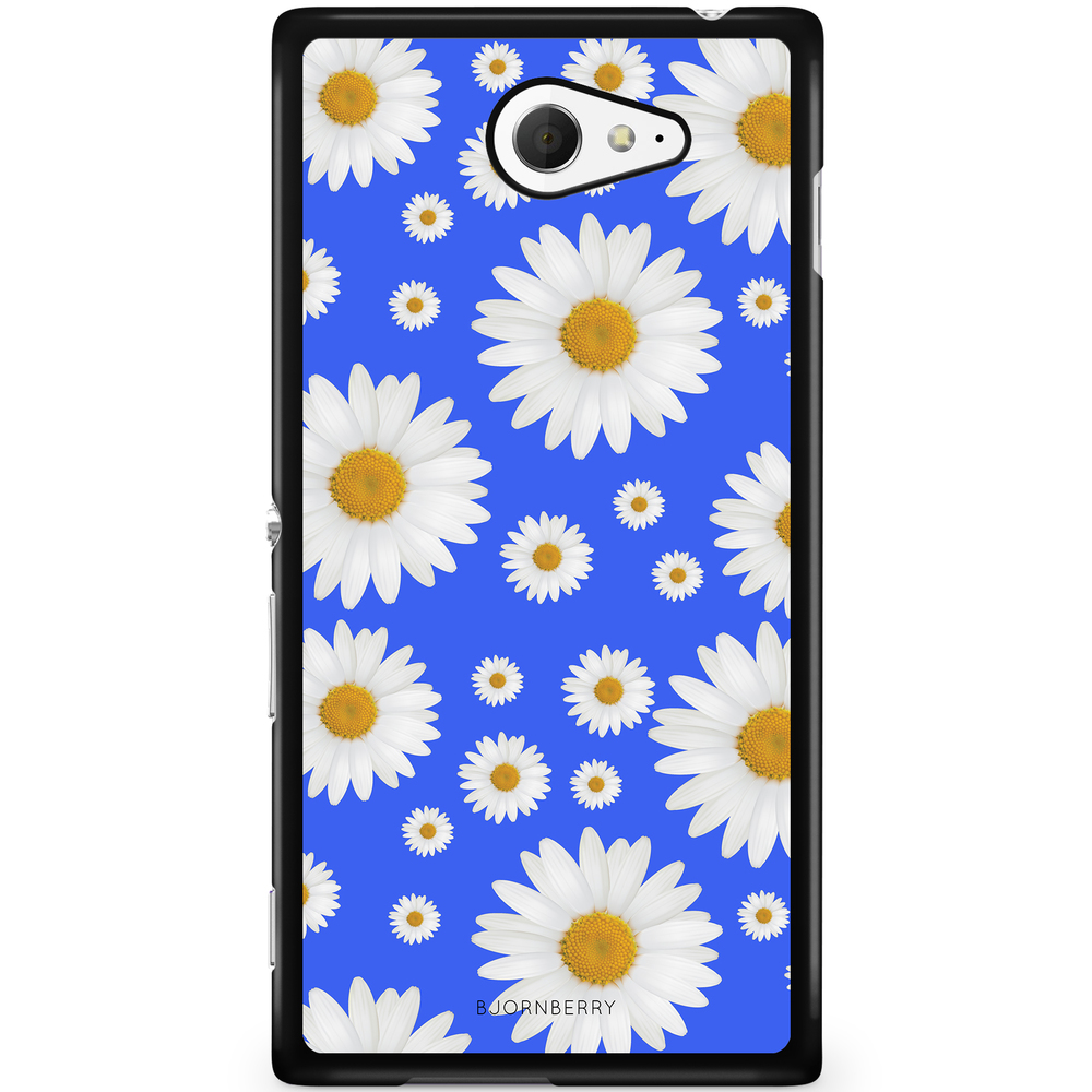 Sony Xperia M2 Aqua Case - Blue Daisy Flowers