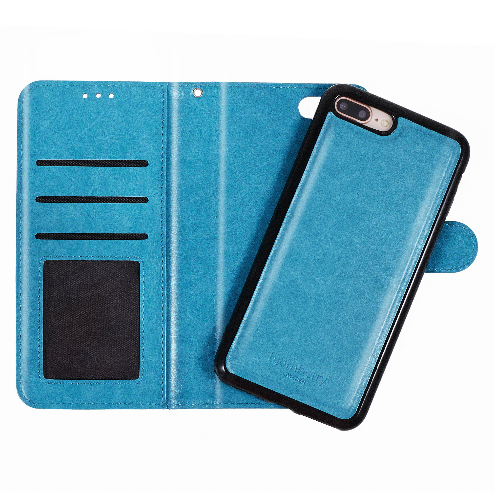 iPhone 7 Plus/8 Plus Magnet Wallet Case MONOGRAM - Light Blue - 3