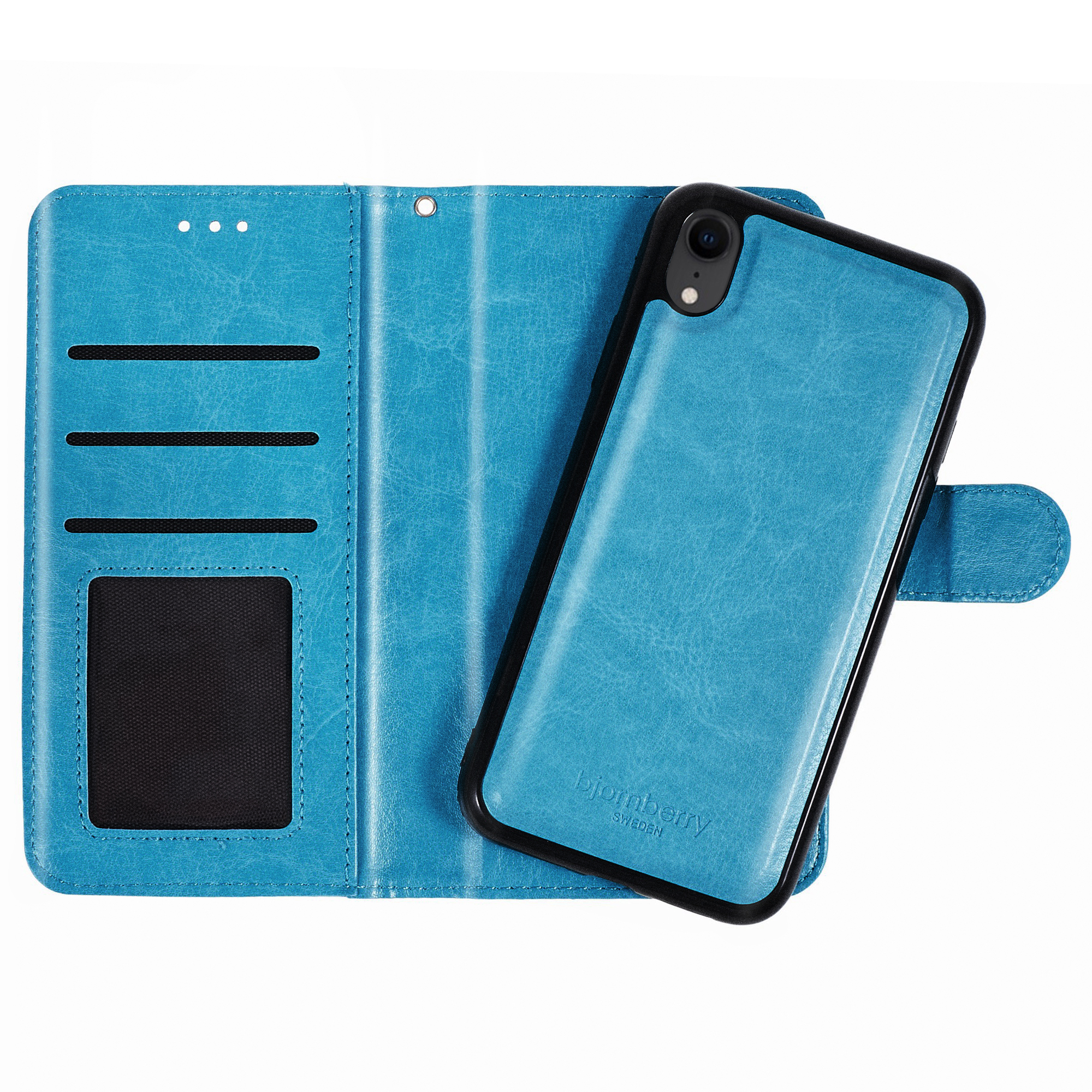 iPhone XR Magnet Wallet Case MONOGRAM - Light Blue - 3