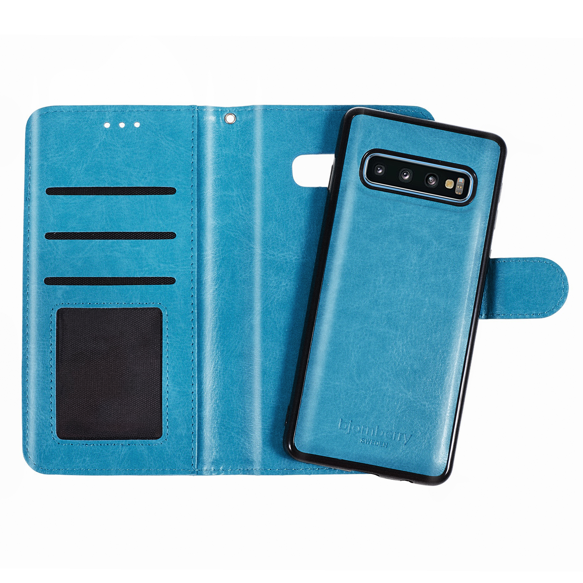 Samsung Galaxy S10 Magnet Wallet Case MONOGRAM - Light Blue - 3