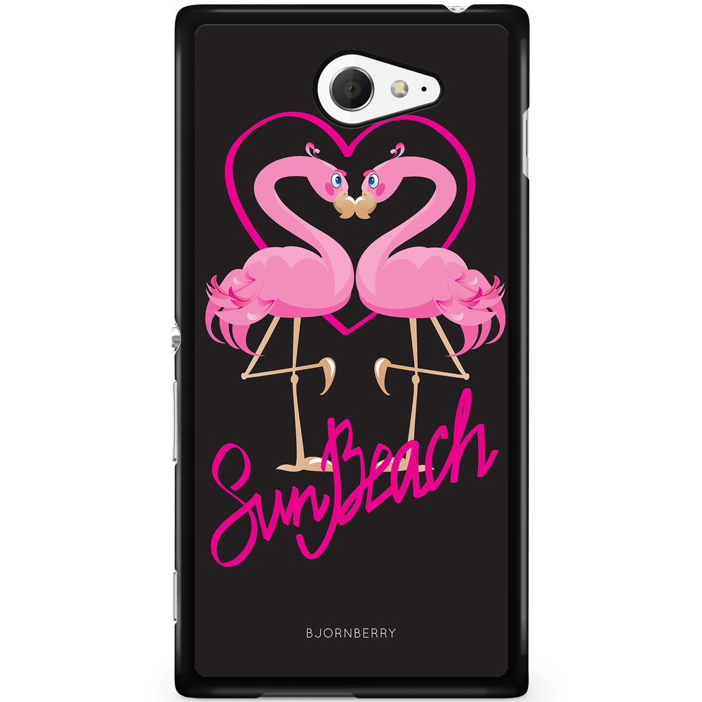 Sony Xperia M2 Aqua Case - Sun Beach Flamingo