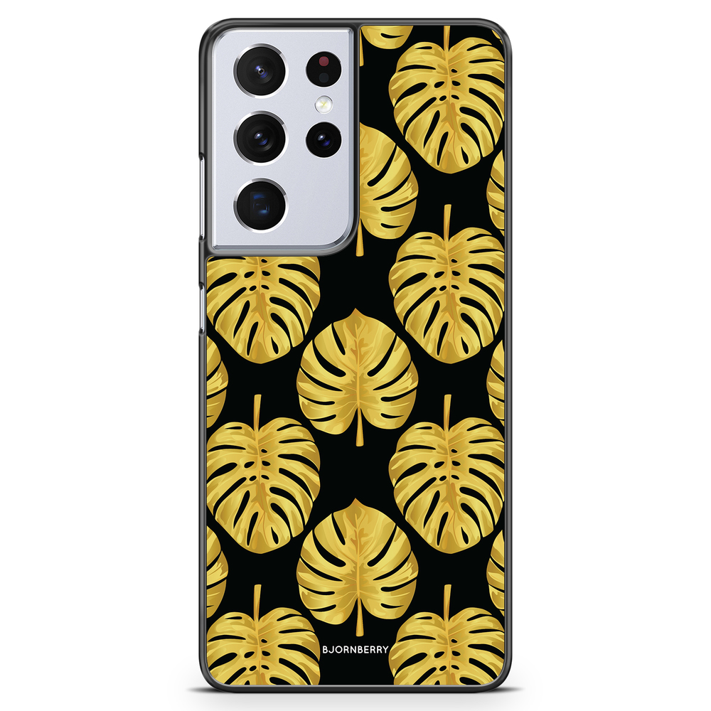 Samsung Galaxy S21 Ultra Case - Gold Monstera