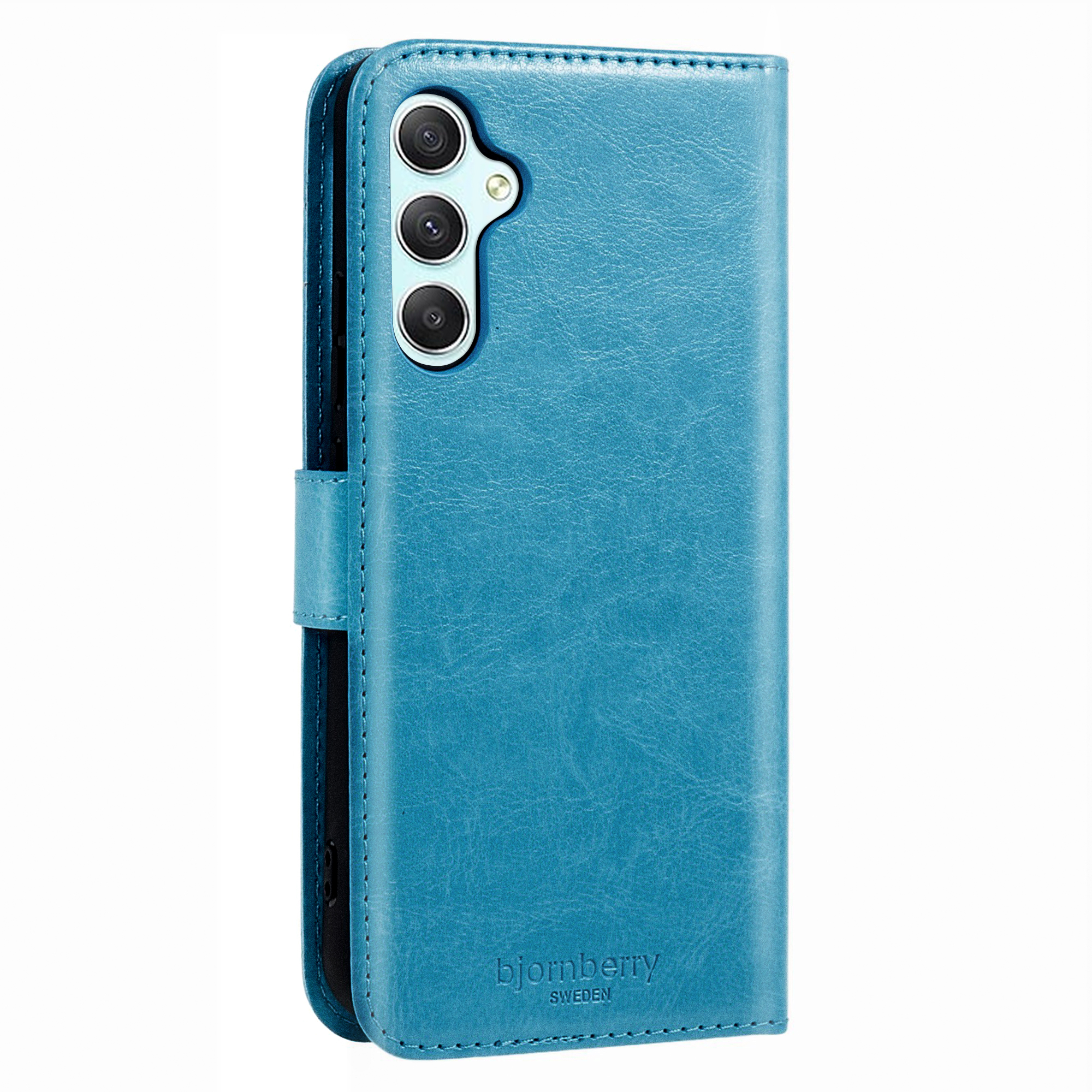 Samsung Galaxy A34 5G Magnet Wallet Case MONOGRAM - Light Blue - 4