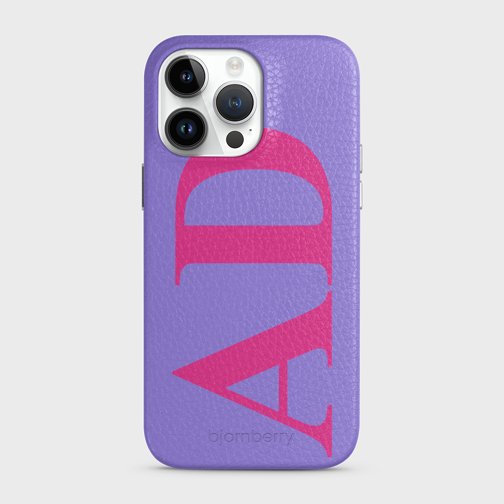 iPhone 15 Pro Max Personalised Leather Case - Large Initials - 10