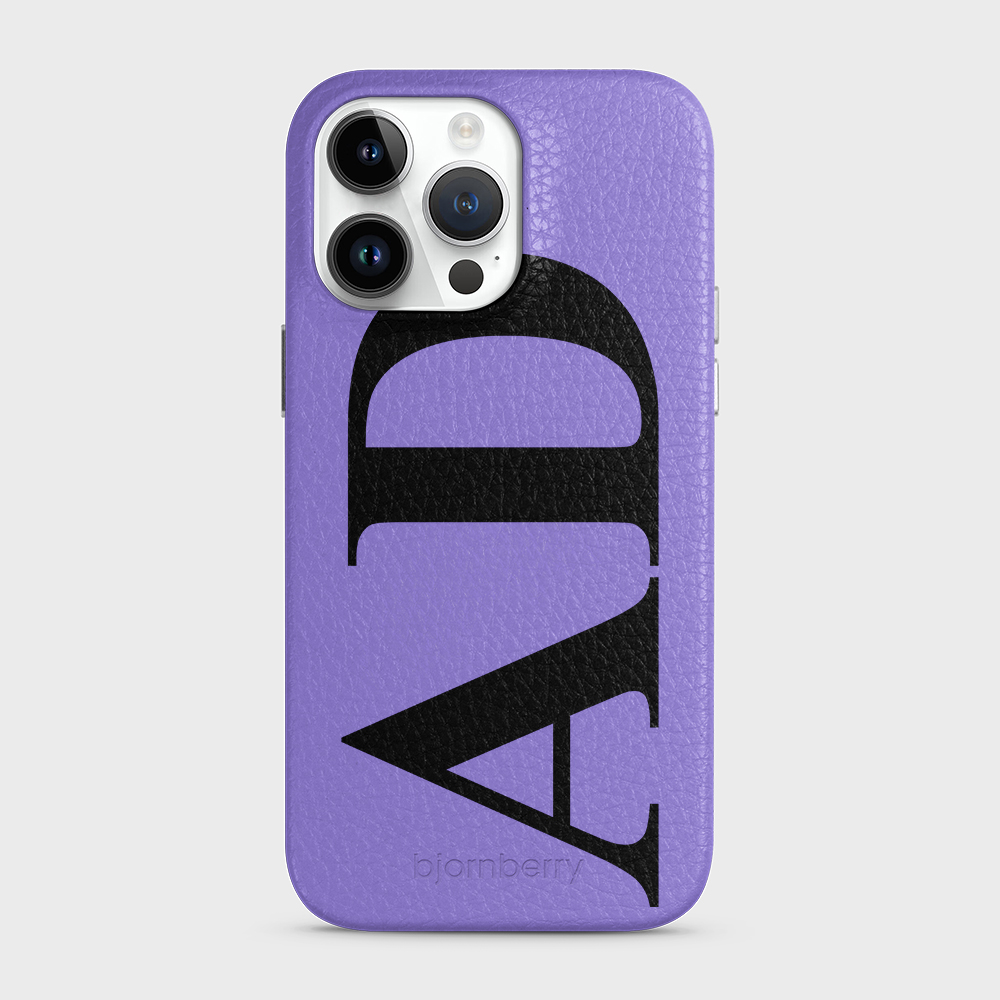 iPhone 15 Pro Max Personalised Leather Case - Large Initials - 13