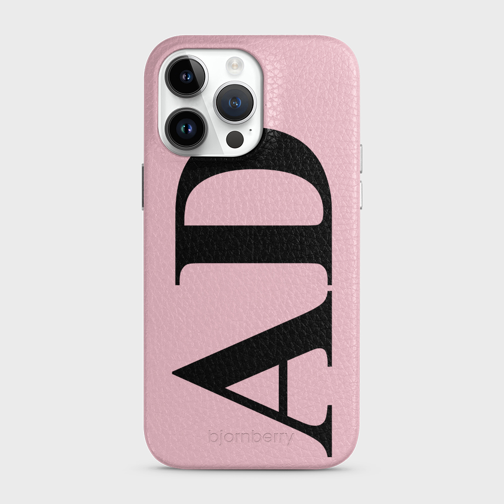 iPhone 15 Pro Max Personalised Leather Case - Large Initials - 6