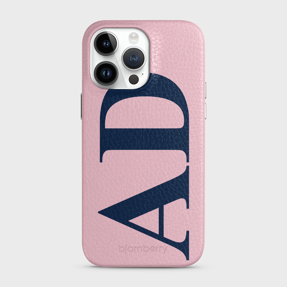 iPhone 15 Pro Max Personalised Leather Case - Large Initials - 2