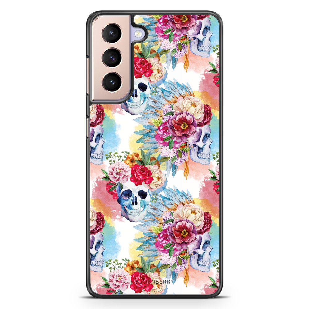 Samsung Galaxy S21 Case - Skulls And Flowers