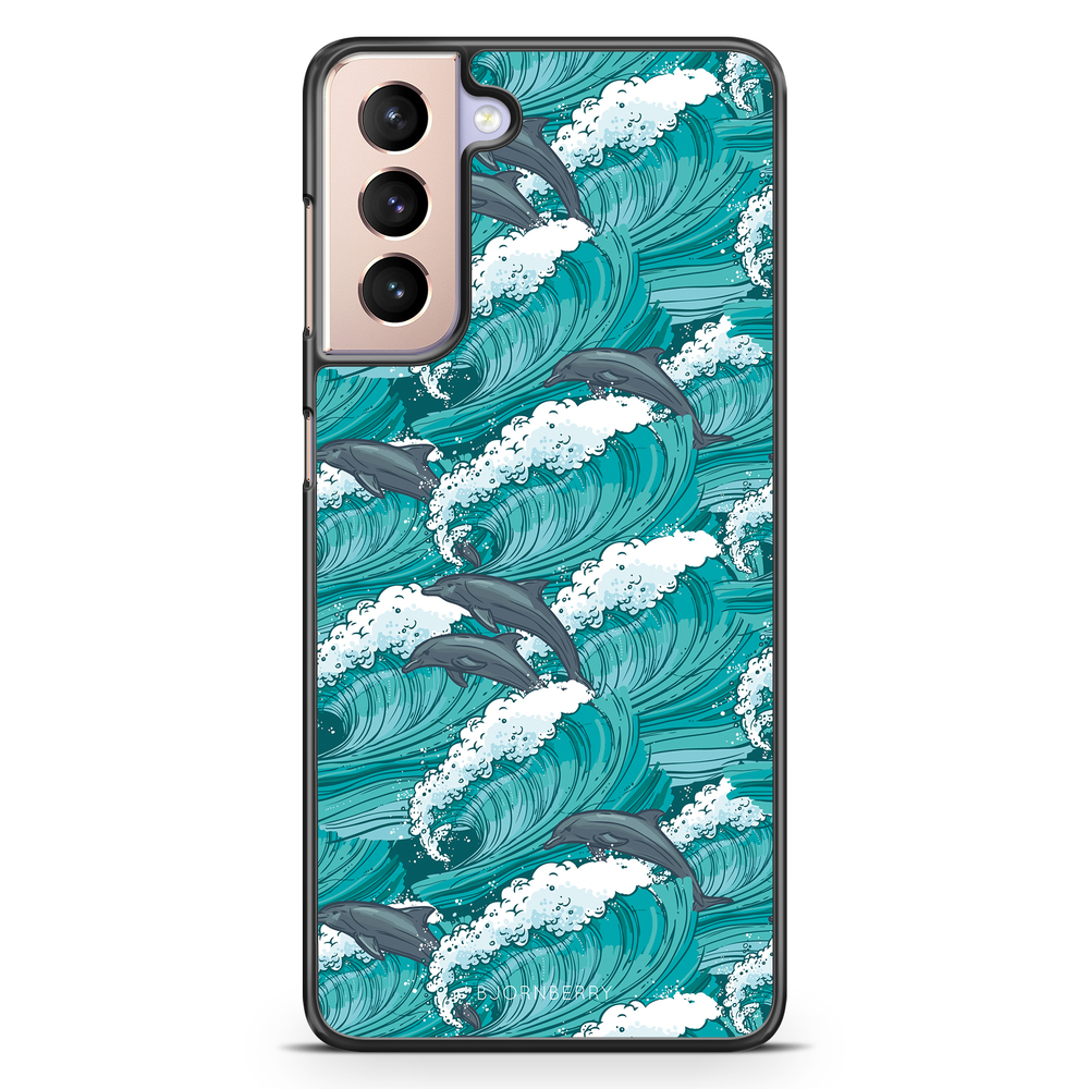 Samsung Galaxy S21 Case - Waves And Dolphins