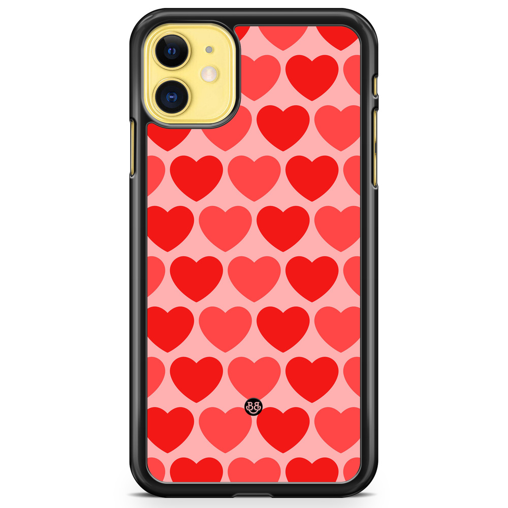 iPhone 11 Case - Red Hearts