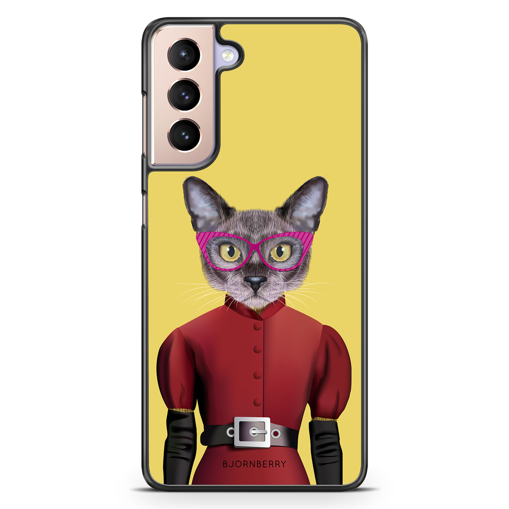 Samsung Galaxy S21 Case - Hipster Cat