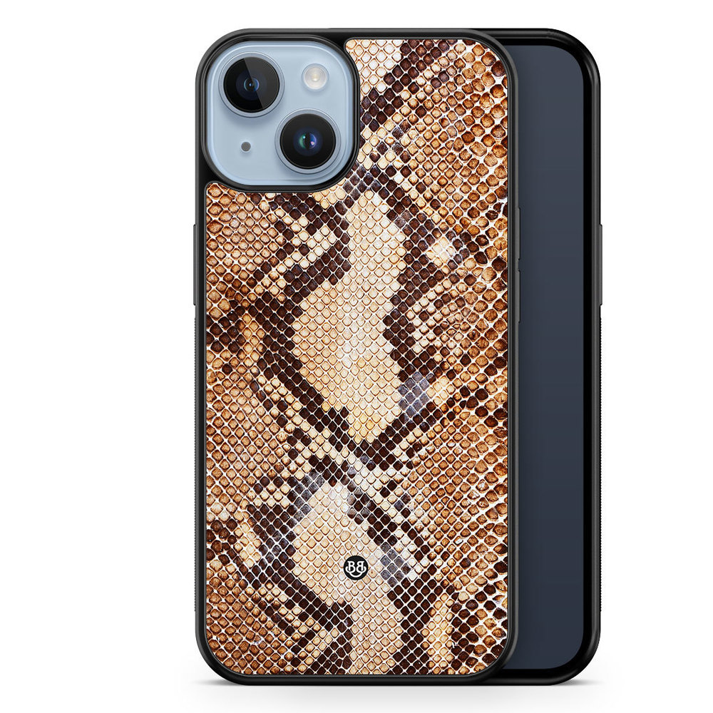 iPhone 14 Plus Case - Snakeskin Brown