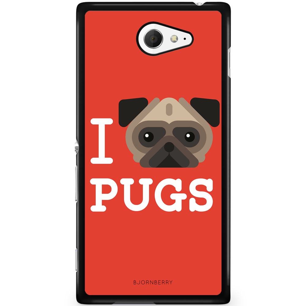 Sony Xperia M2 Aqua Case - I Love Pugs