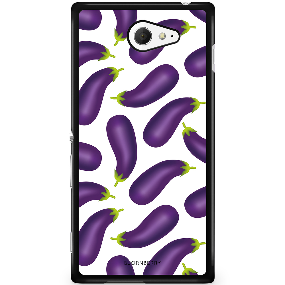 Sony Xperia M2 Aqua Case - Eggplant Pattern