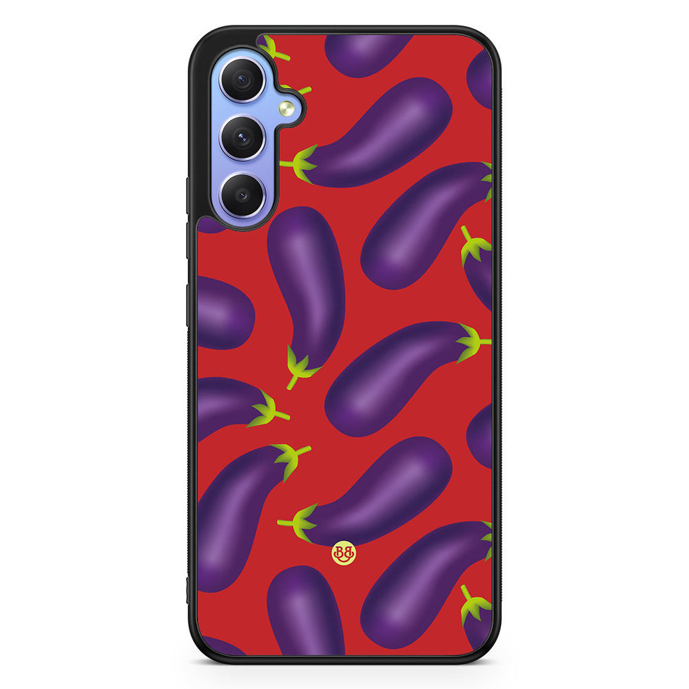 Samsung Galaxy A34 5G Case - Eggplant Pattern