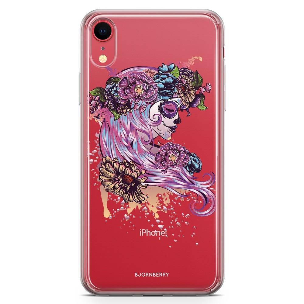 iPhone XR Fashion Skal - Döskalle Blomtjej
