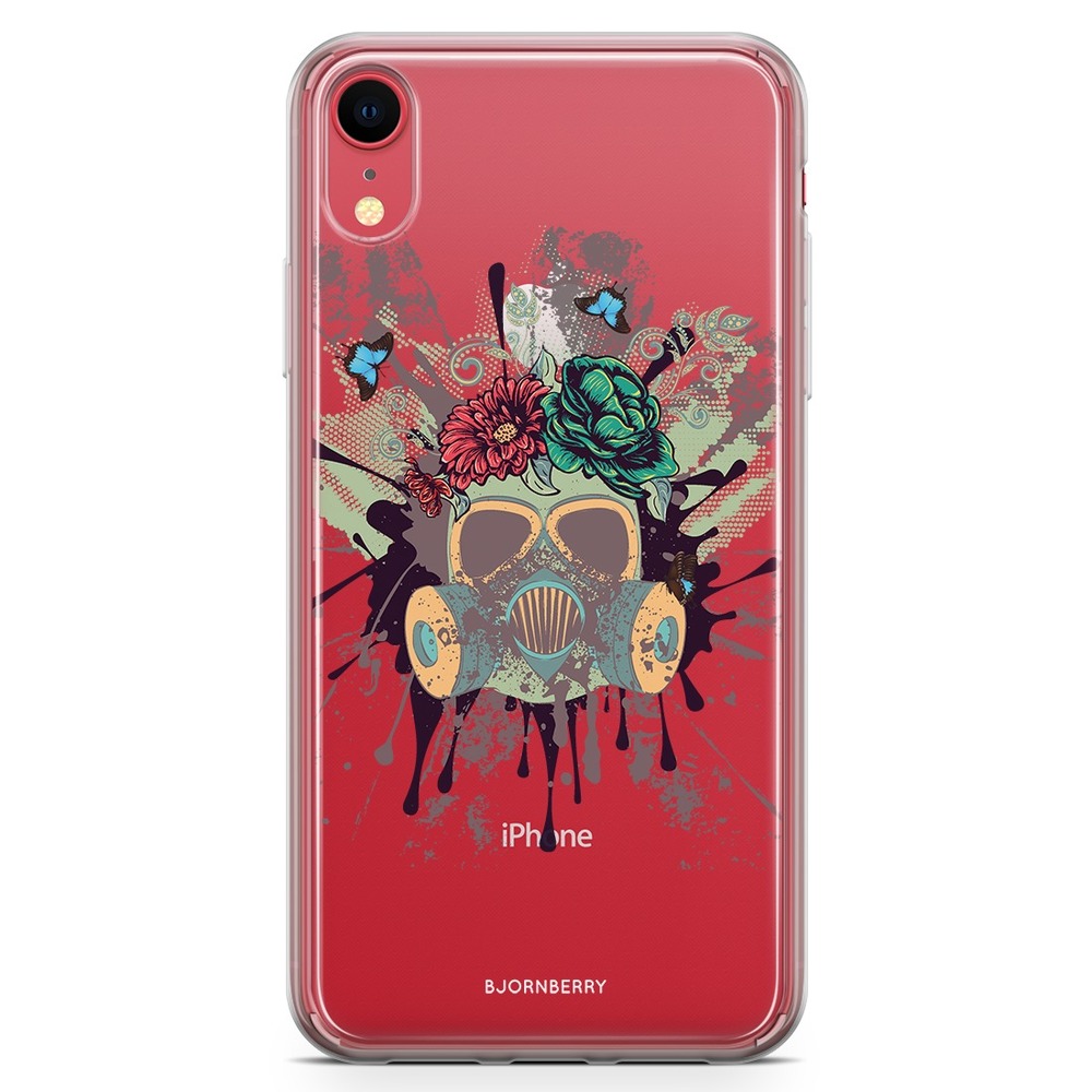 iPhone XR Fashion Case - Gas Mask Flowers
