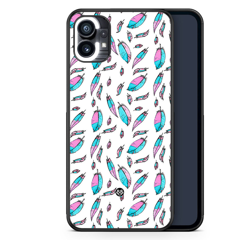 Nothing Phone (1) Case - Pink/Blue Feathers