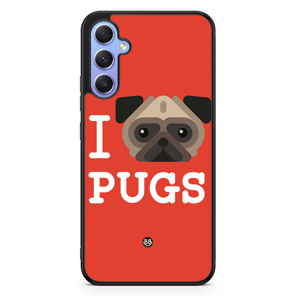 Samsung Galaxy A34 5G Case - I Love Pugs