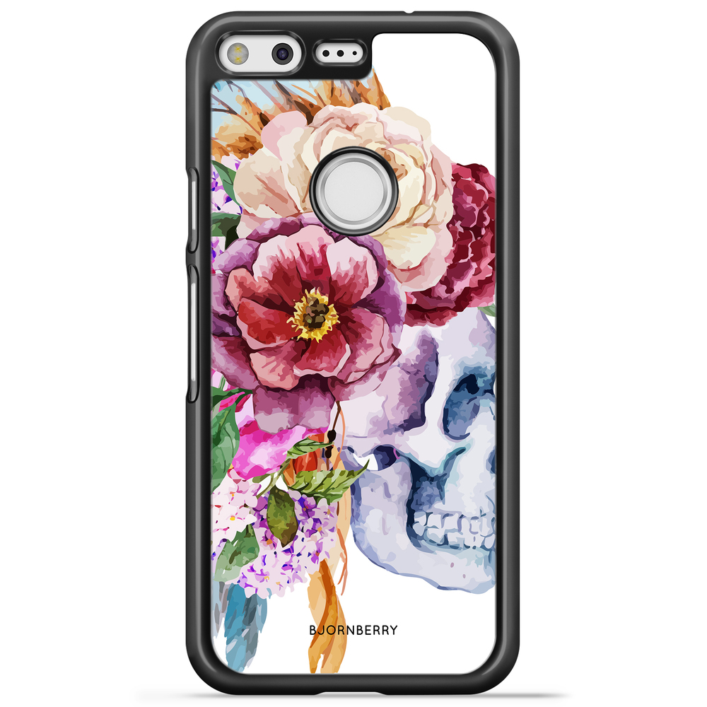 Google Pixel Case - Skull & Flowers