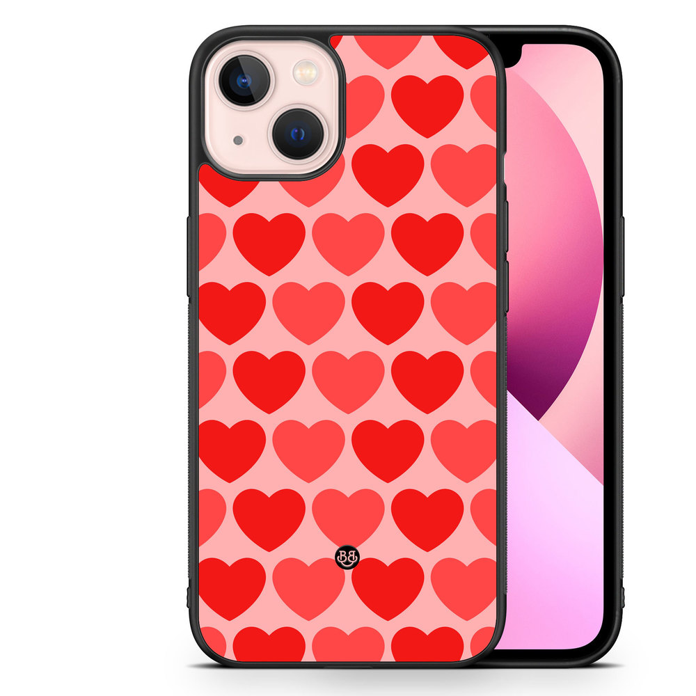 iPhone 13 Case - Red Hearts