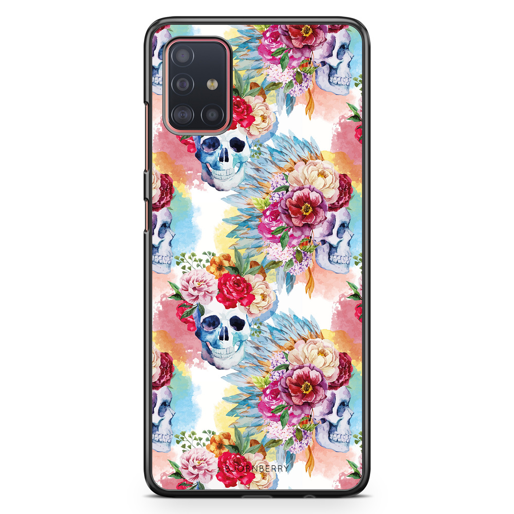 Samsung Galaxy A51 Case - Skulls And Flowers