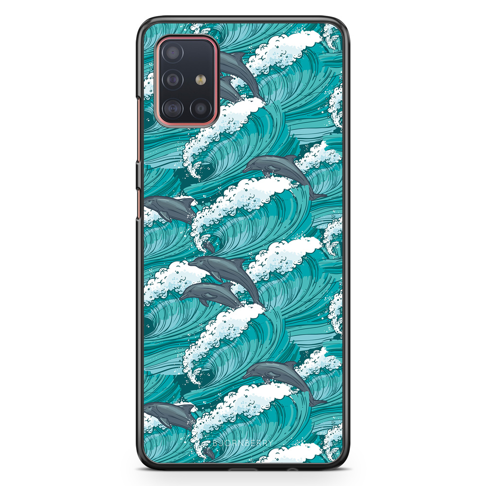 Samsung Galaxy A51 Case - Waves And Dolphins