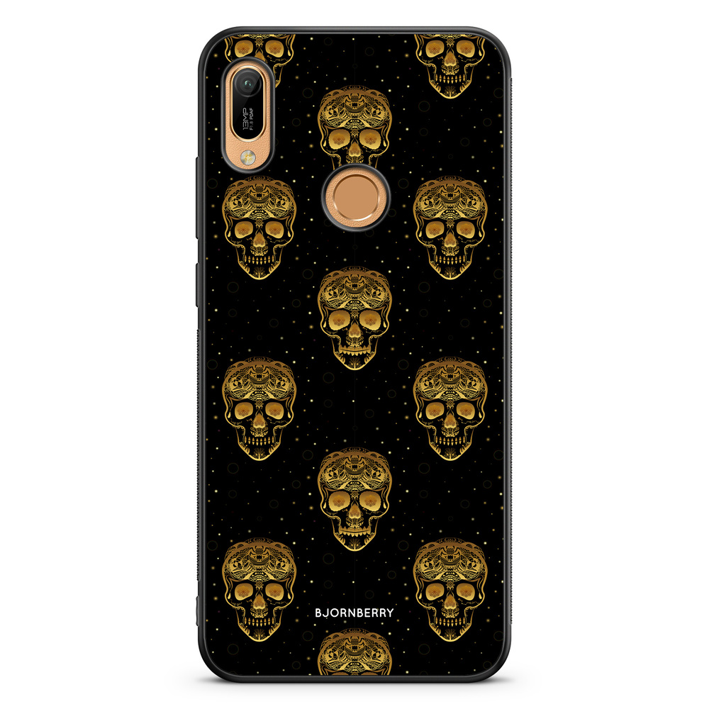 Huawei Y6 2019 Case - Gold Skulls