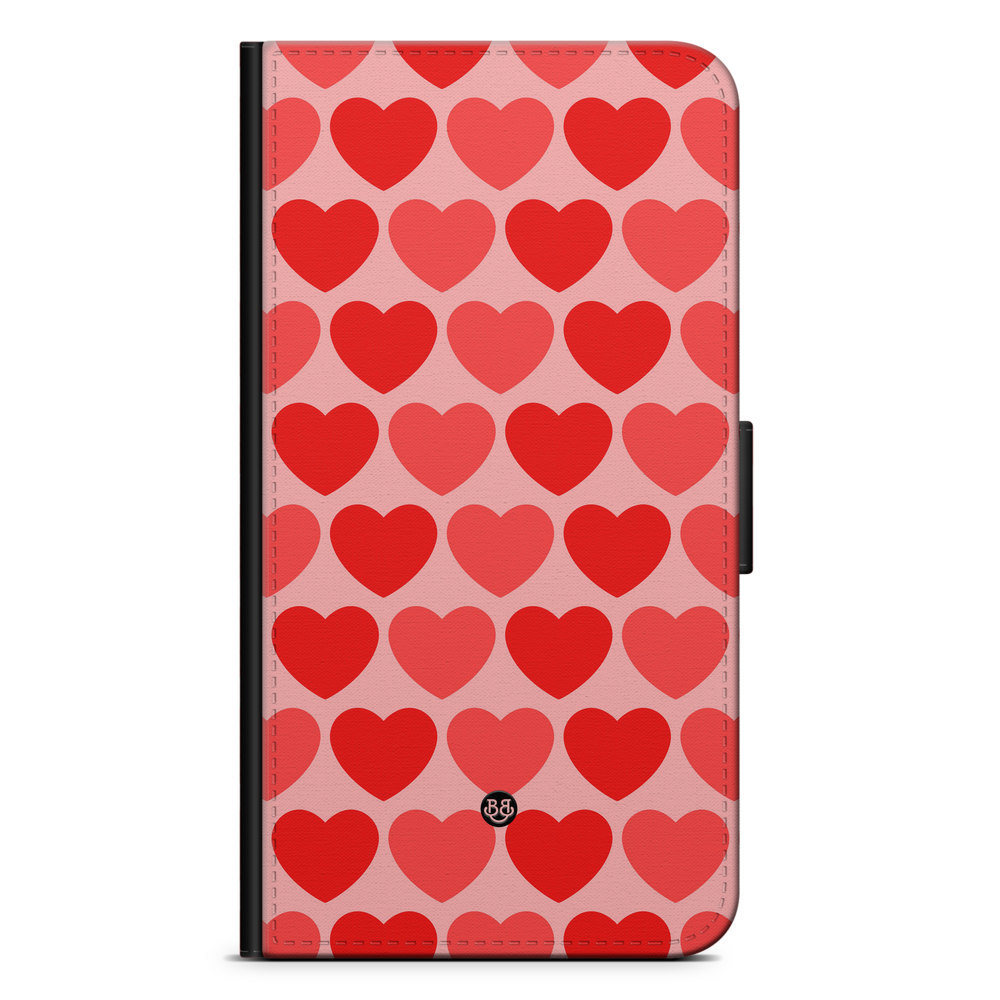 Huawei P Smart (2018) Wallet Case - Red Hearts