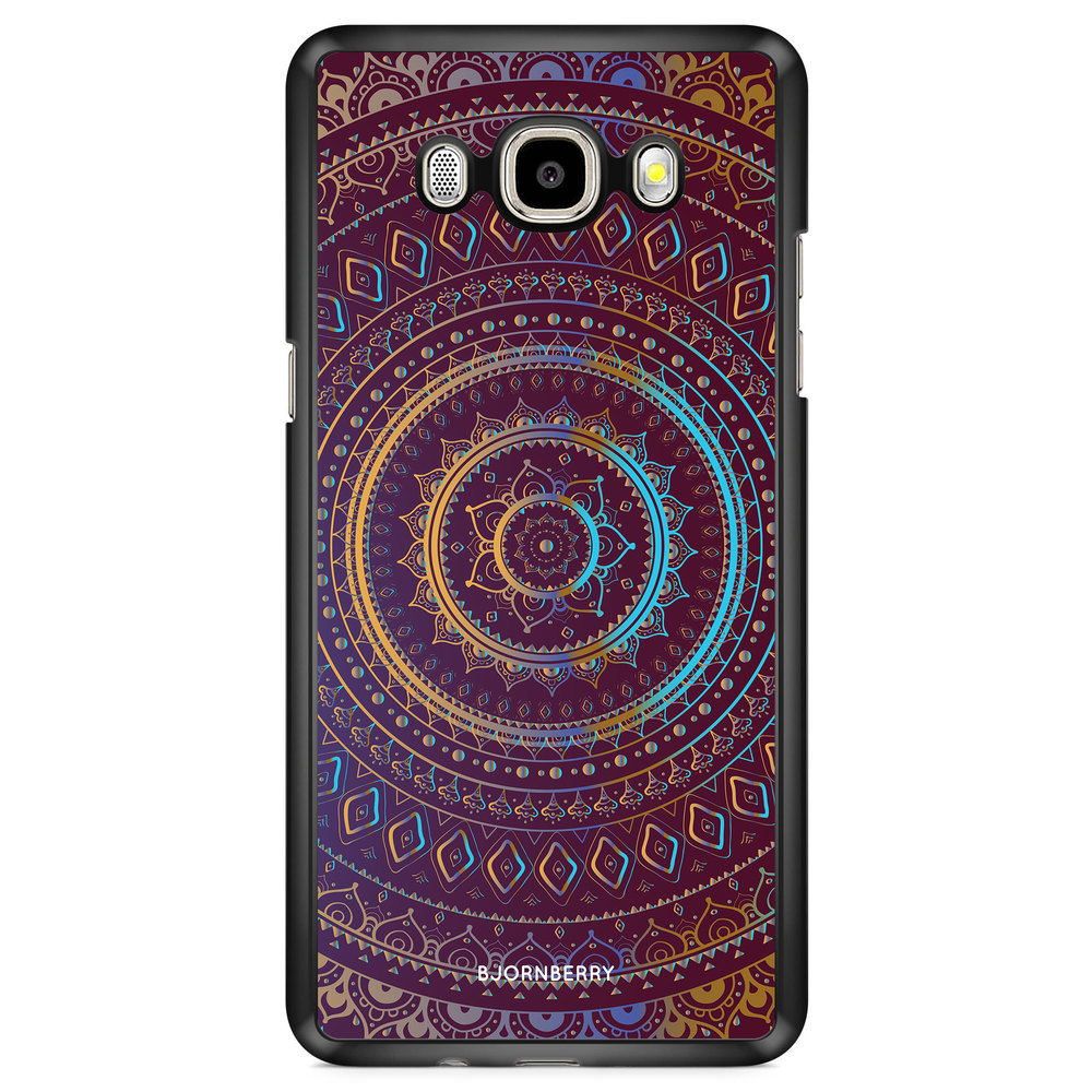 Samsung Galaxy J7 (2016) Skal - Lila/Guld Mandala