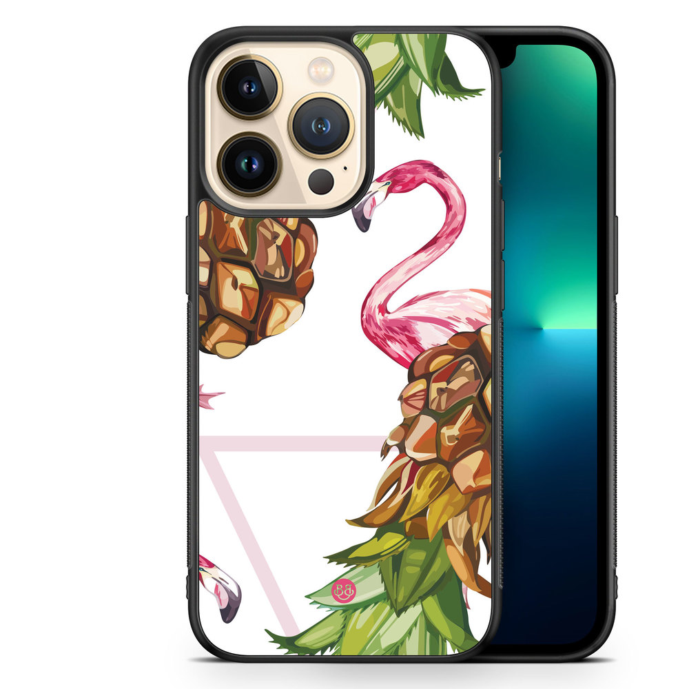 iPhone 13 Pro Case - Pineapple & Flamingo
