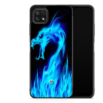Samsung Galaxy A22 5G Skal - Blå Flames Dragon