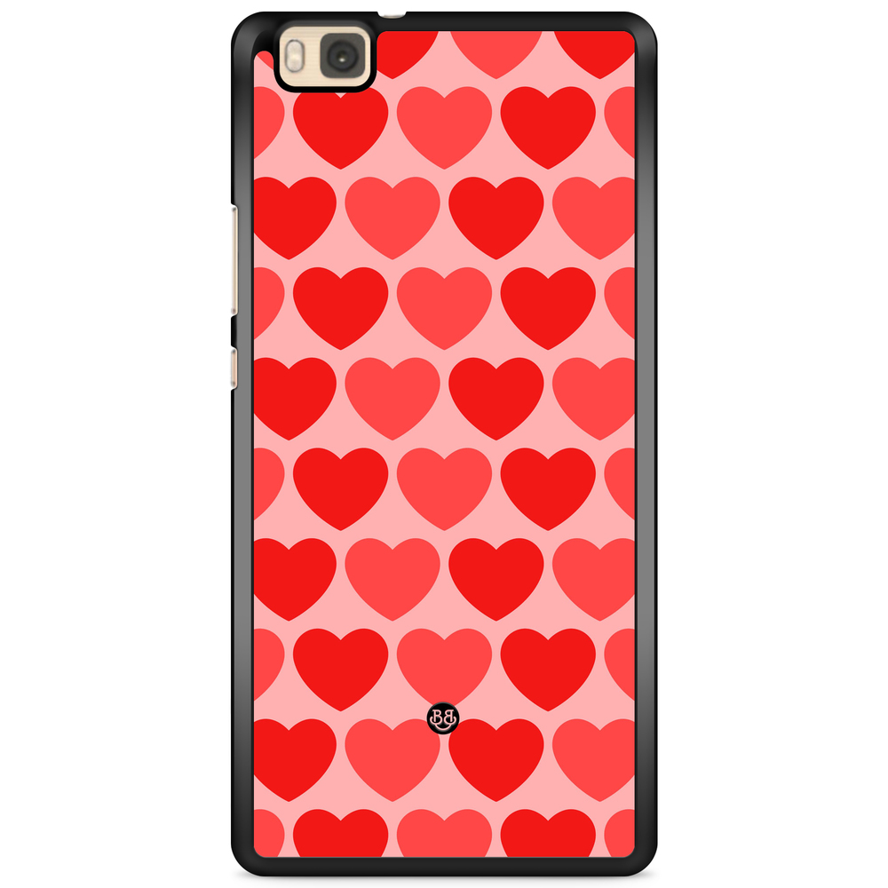 Huawei P8 Lite Case - Red Hearts