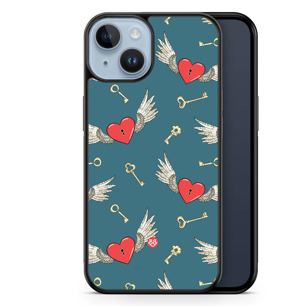 iPhone 14 Plus Case - Hearts and Wings