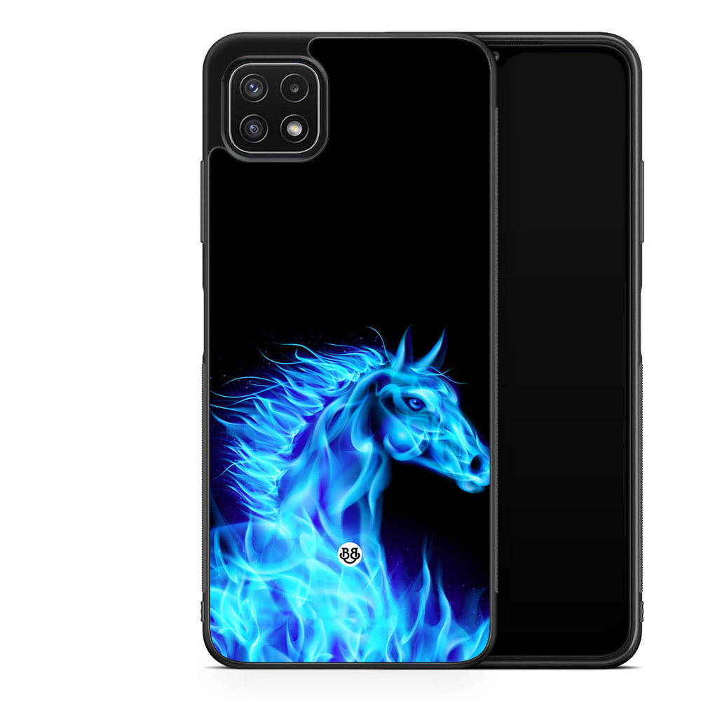 Samsung Galaxy A22 5G Case - Flames Horse Blue
