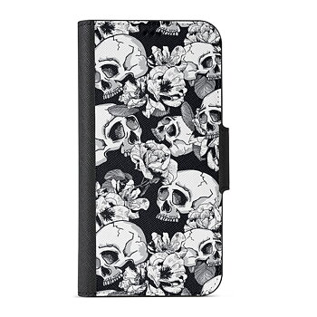 Naive iPhone 12 Pro Max Plånboksfodral  - Skulls & Roses