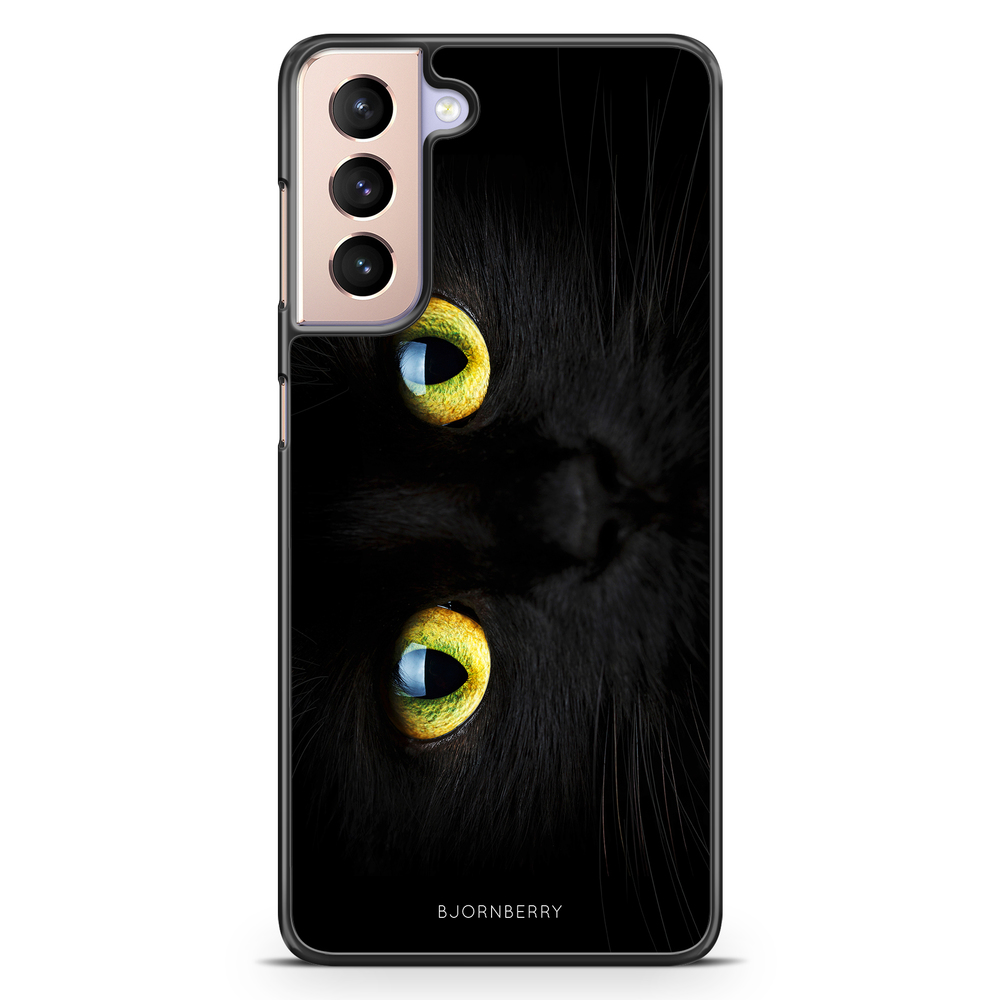 Samsung Galaxy S21 Case - Black Cat Close Up
