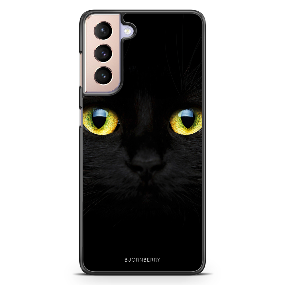 Samsung Galaxy S21 Case - Black Cat Close Up