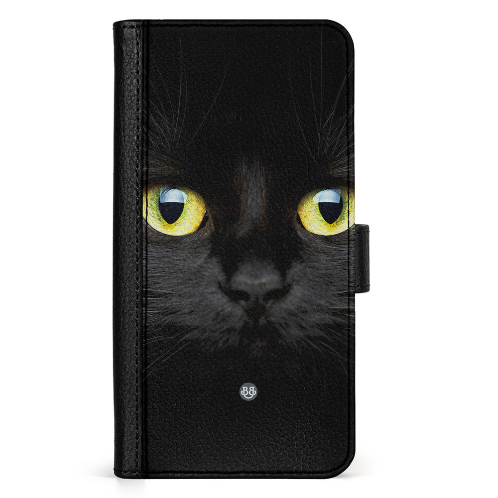 Xiaomi 13 Pro Wallet Case - Black Cat Closeup