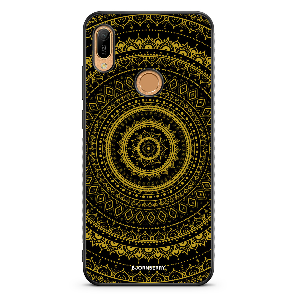 Huawei Y6 2019 Case - Black Gold Mandala