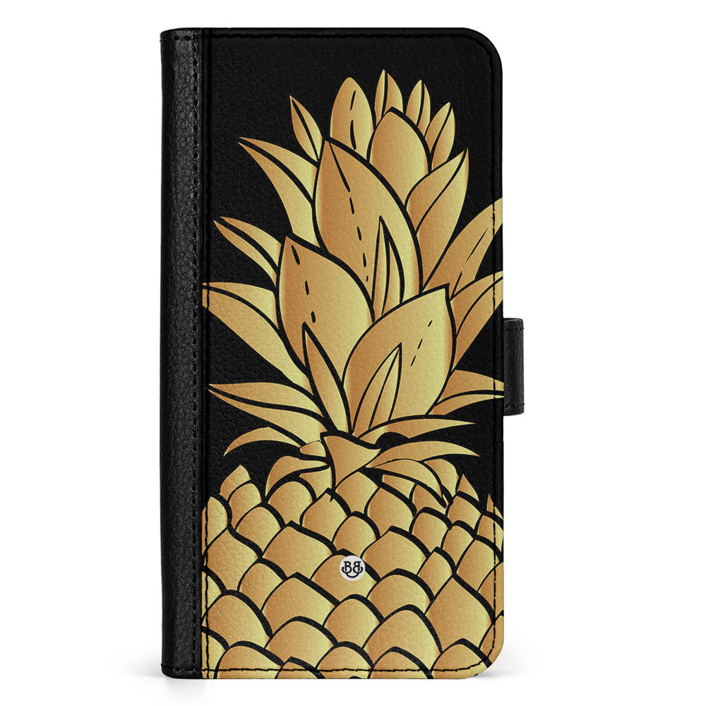 iPhone 16 Pro Max Wallet Case Gold Pineapple BJORNBERRY