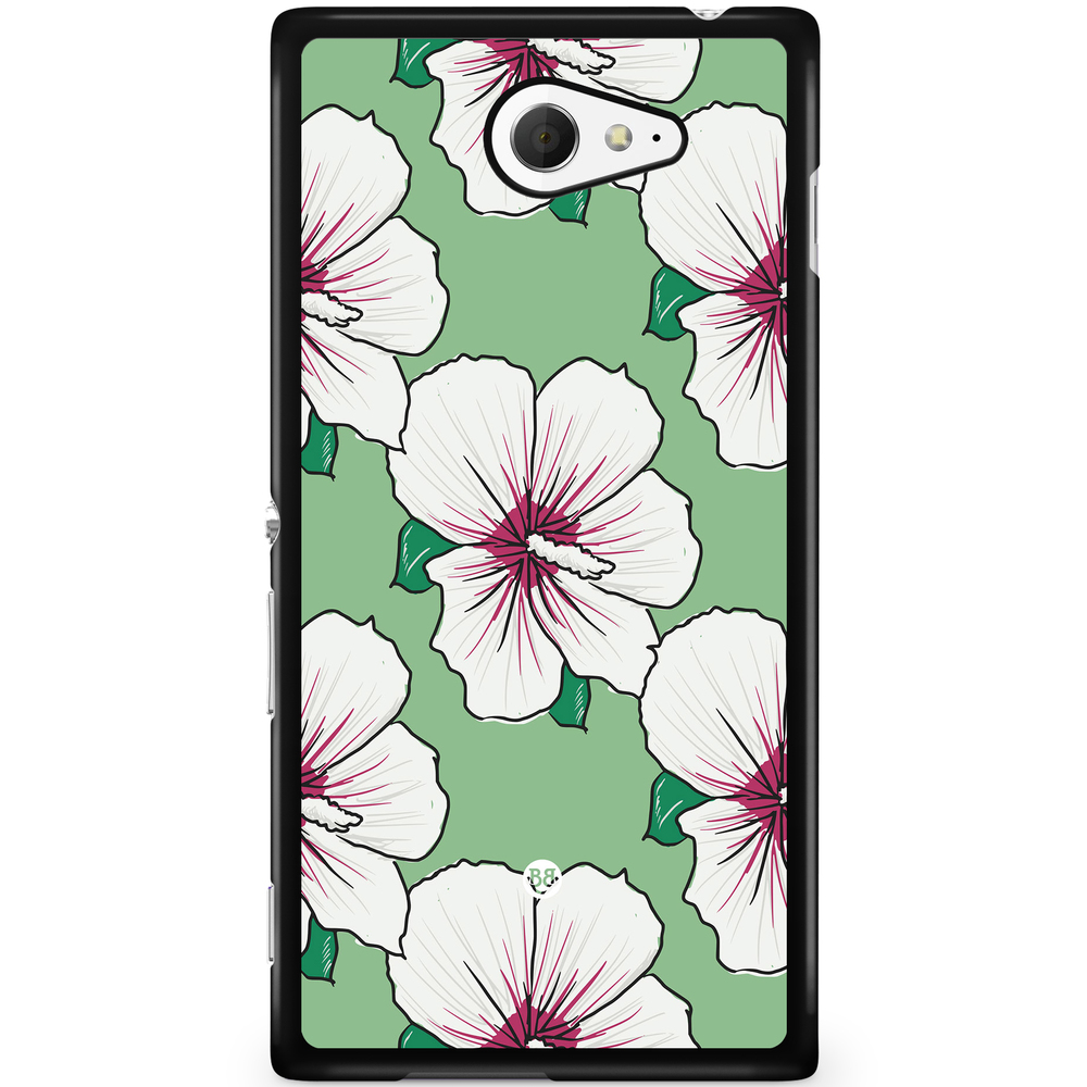Sony Xperia M2 Aqua Case - Creamy White Flowers