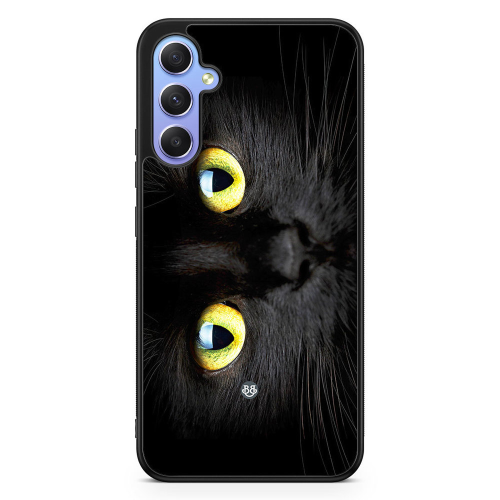 Samsung Galaxy A34 5G Case - Black Cat Close up
