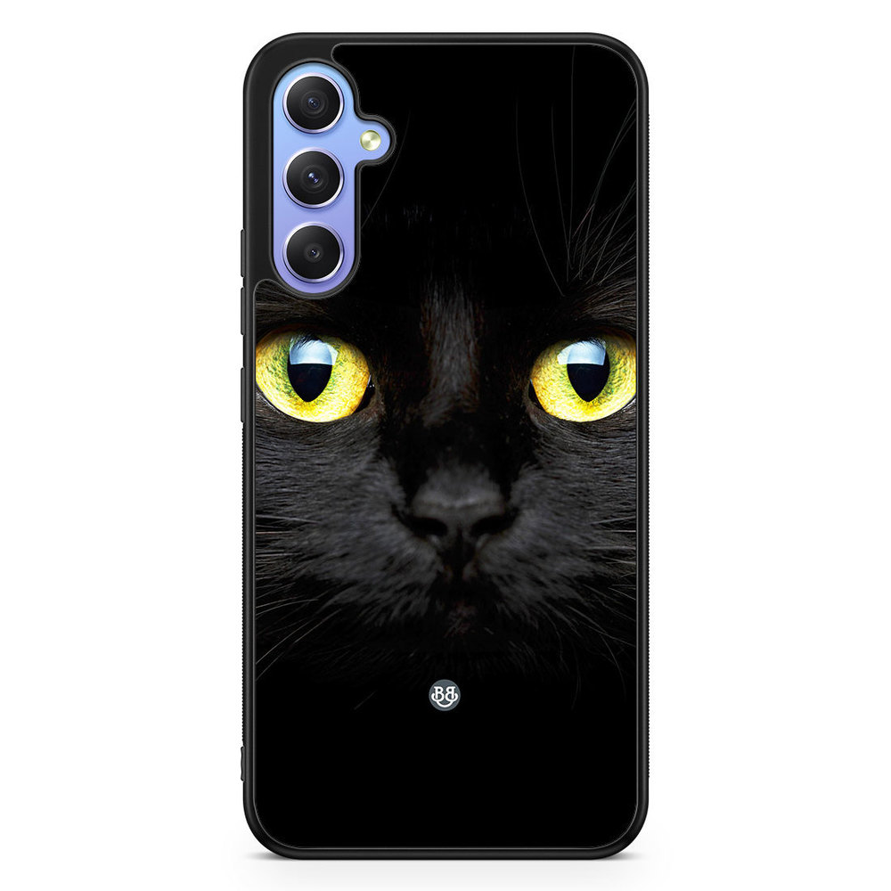 Samsung Galaxy A34 5G Case - Black Cat Closeup