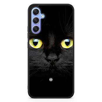 Samsung Galaxy A34 5G Case - Black Cat Closeup