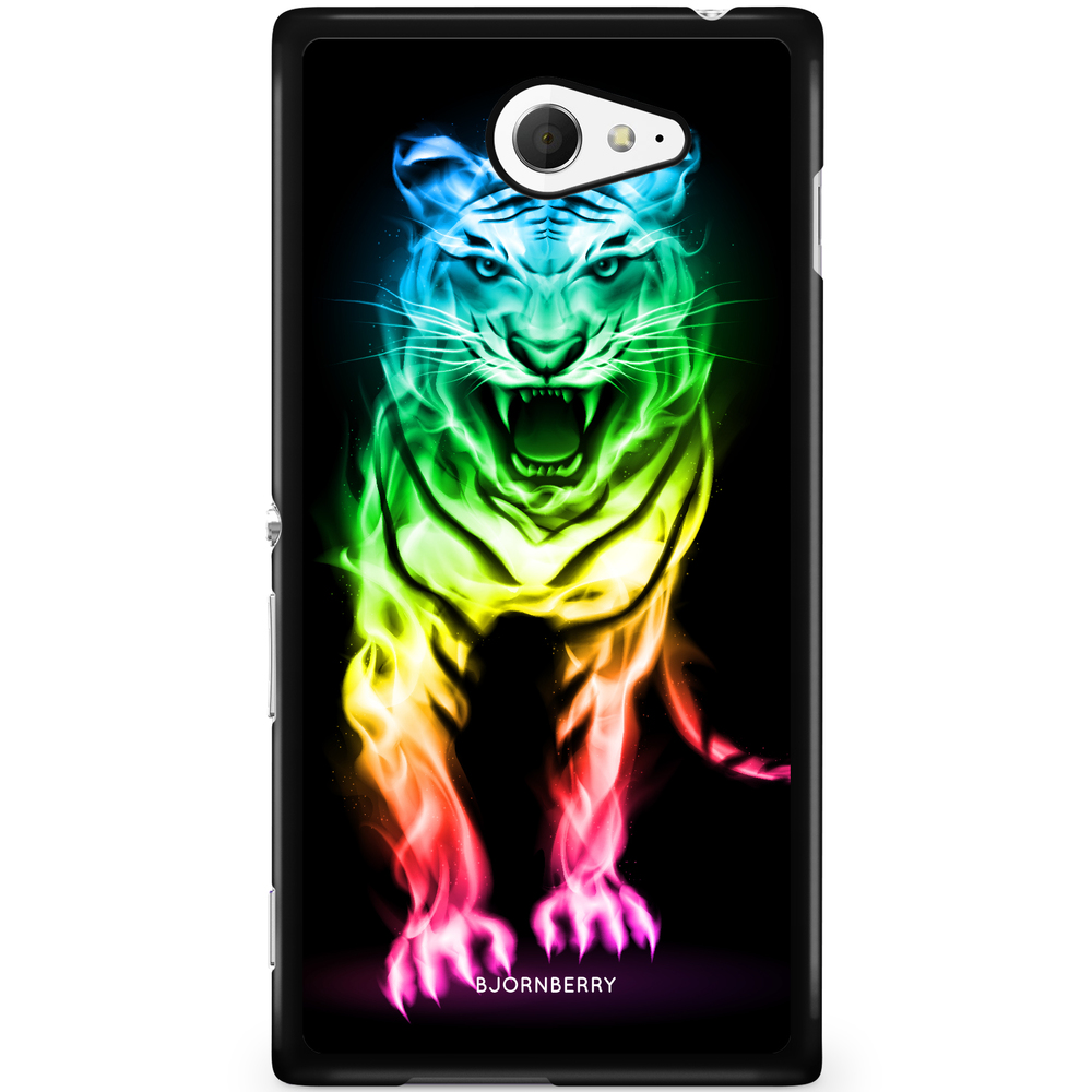 Sony Xperia M2 Aqua Case - Fire Tiger