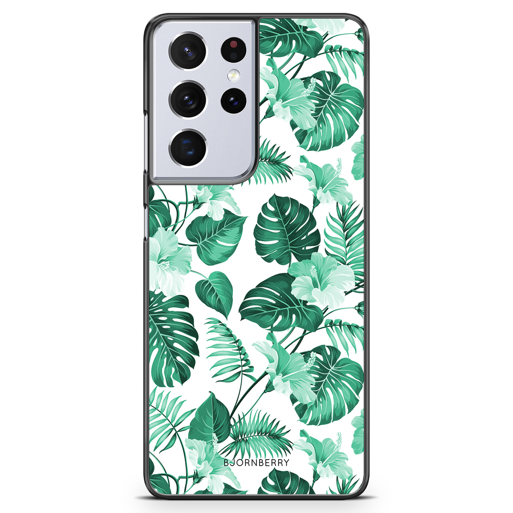 Samsung Galaxy S21 Ultra Case - Turquoise Flowers