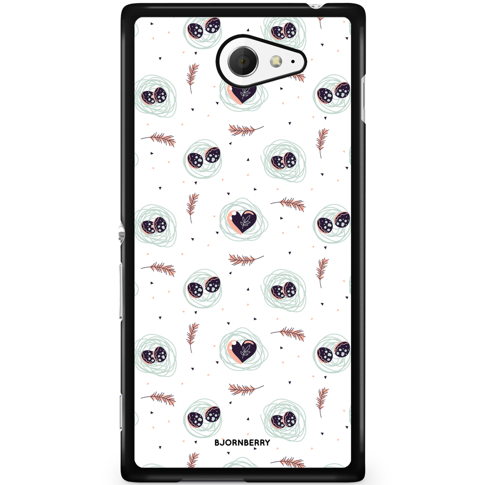 Sony Xperia M2 Aqua Case - Eggs and Hearts