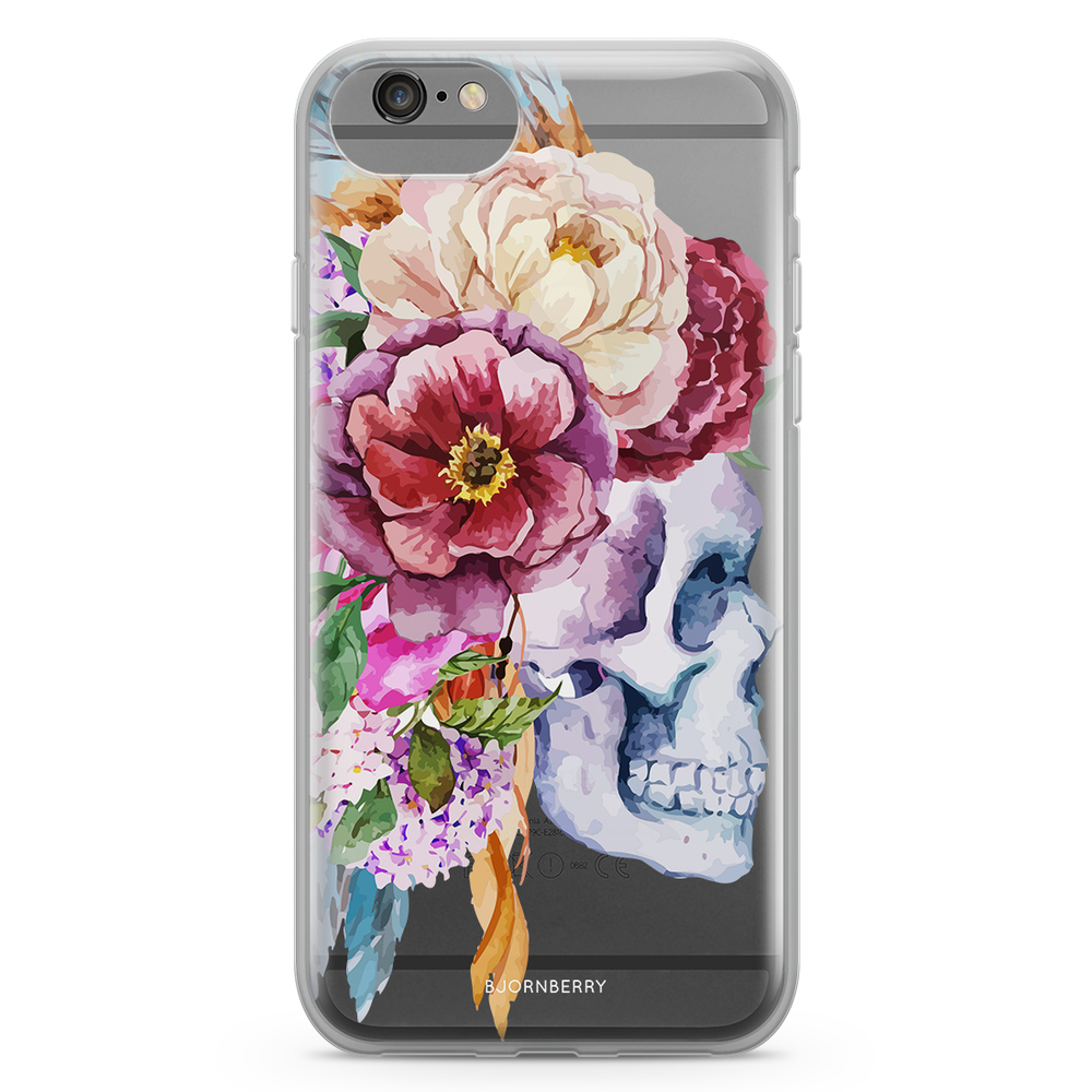 iPhone 6/6s Fashion Case - Skull & Flowers